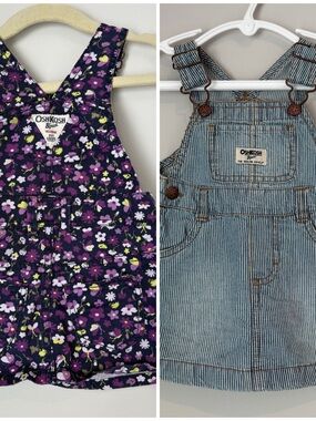 Bundle Set of Two! Baby Oshkosh B’Gosh Denim Jumper  (9 & 12 months)